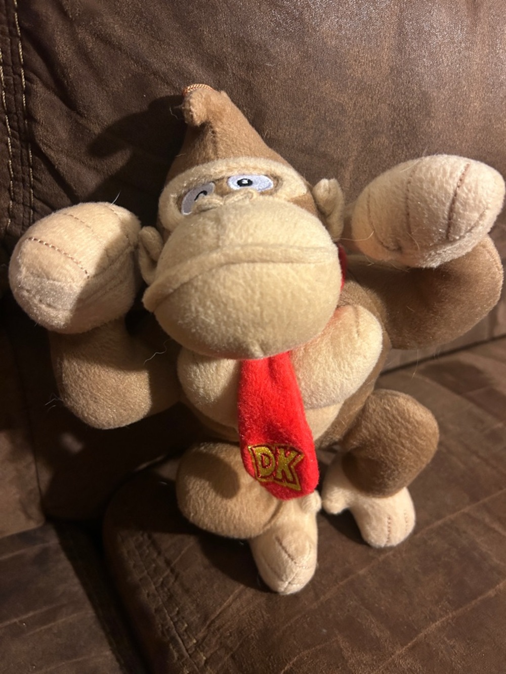 Nintendo Donkey Kong Plush - Brown with Red Tie